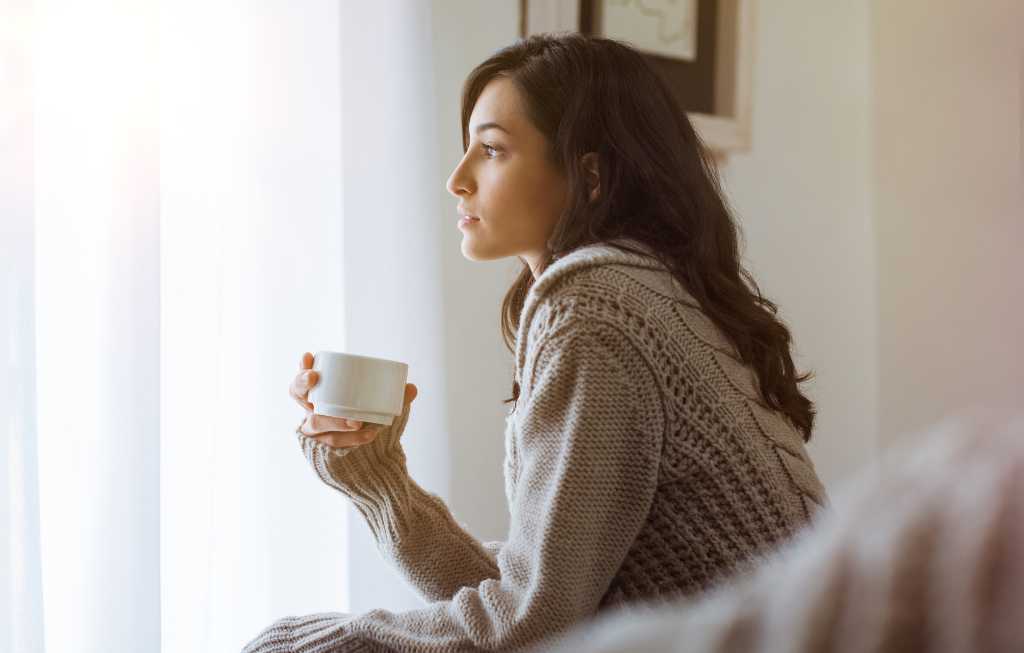 woman morning coffee